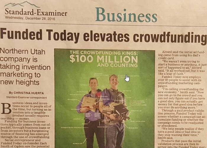 Funded Today in the Ogden Standard-Examiner
